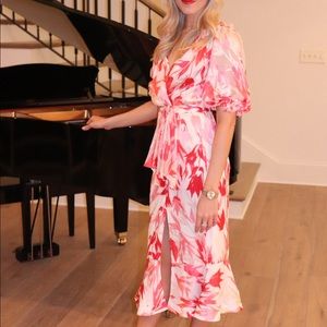 Saloni Olivia Floral Midi Dress